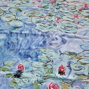 Vintage Water Lilies by Claude Monet Silk Scarf